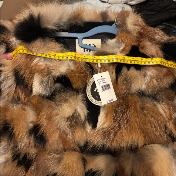The Jetset Diaries Elegant short calico genuine fox patchwork fur & leather coat - Picture 4 of 16